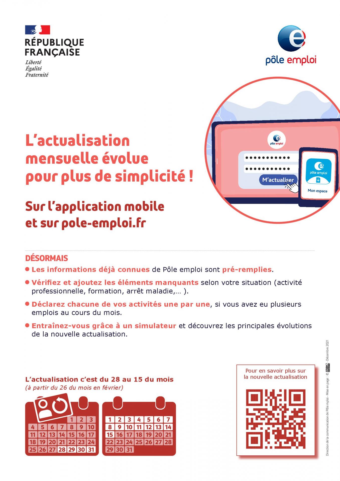 Affiche l actualisation mensuelle evolue