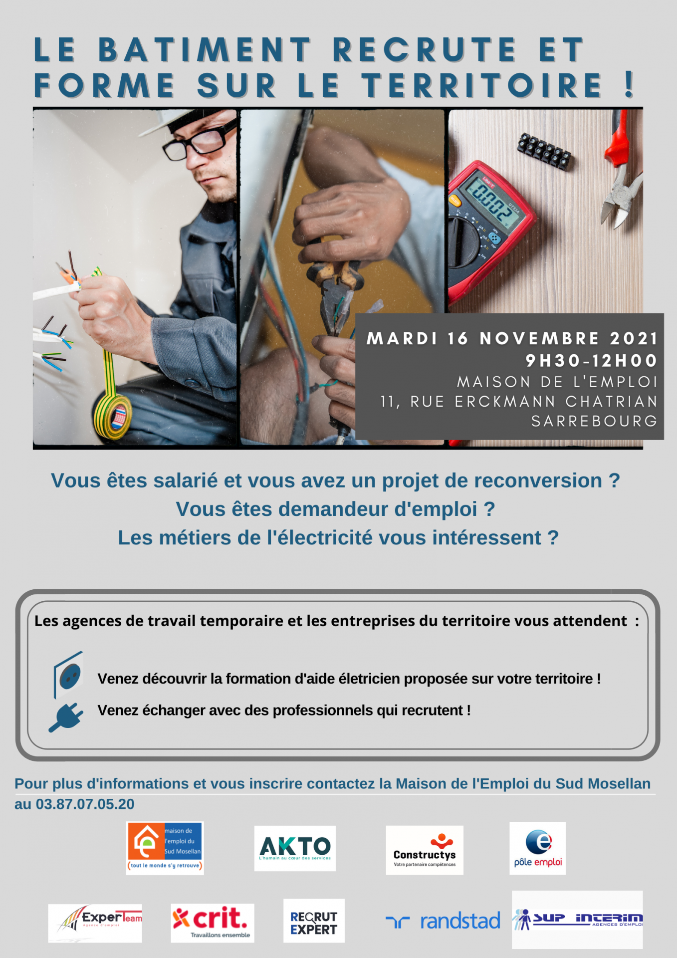 Affiche projet de formation electricite