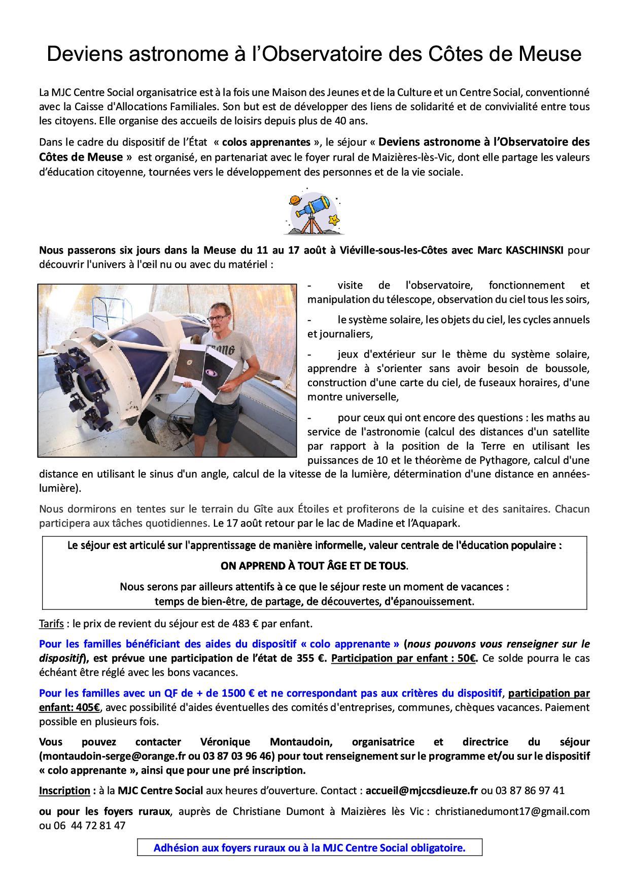 Deviens astronome verso 2